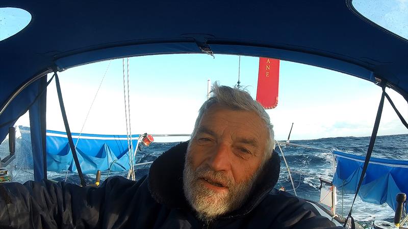 Jean-Luc Van Den Heede now with renewed vigour to complete the Golden Globe Race after deciding to repair his mast at sea photo copyright Jean-Luc Van Den Heede taken at  and featuring the Golden Globe Race class