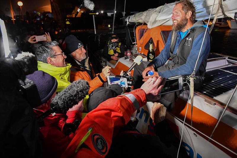 Mediafest on the dockside as photographers and journalists jostle for a word or picture - Golden Globe Race - photo © Christophe Favreau / PPL / GGR