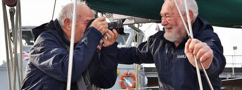 Photographer Bill Rowntree is in Falmouth after capturing Sir Robin's return 50 years ago photo copyright Bill Rowntree / PPL Media taken at  and featuring the Golden Globe Race class