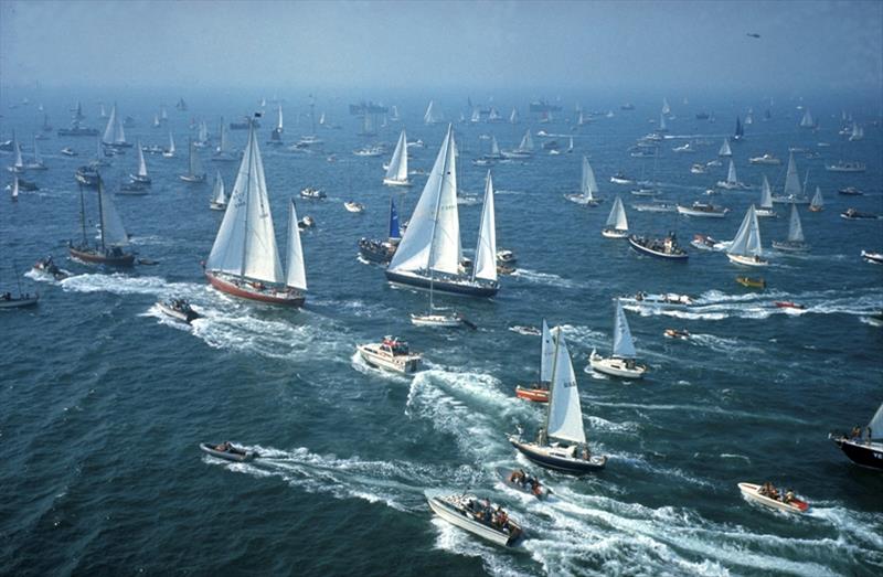 Start of the first Whitbread Race in 1973 with Chay Blyth's Great Britain II lined up against Eric Tabarly's Pen Duck IV photo copyright Bob Fisher / PPL taken at  and featuring the Golden Globe Race class