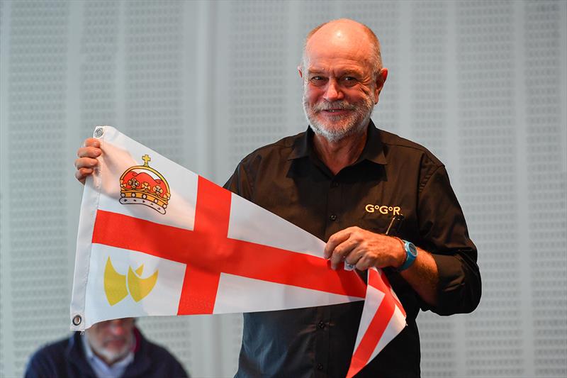 Race Chairman Don McIntyre presenting the Royal Nomuka YC flag - photo © Christophe Favreau / PPL / GGR