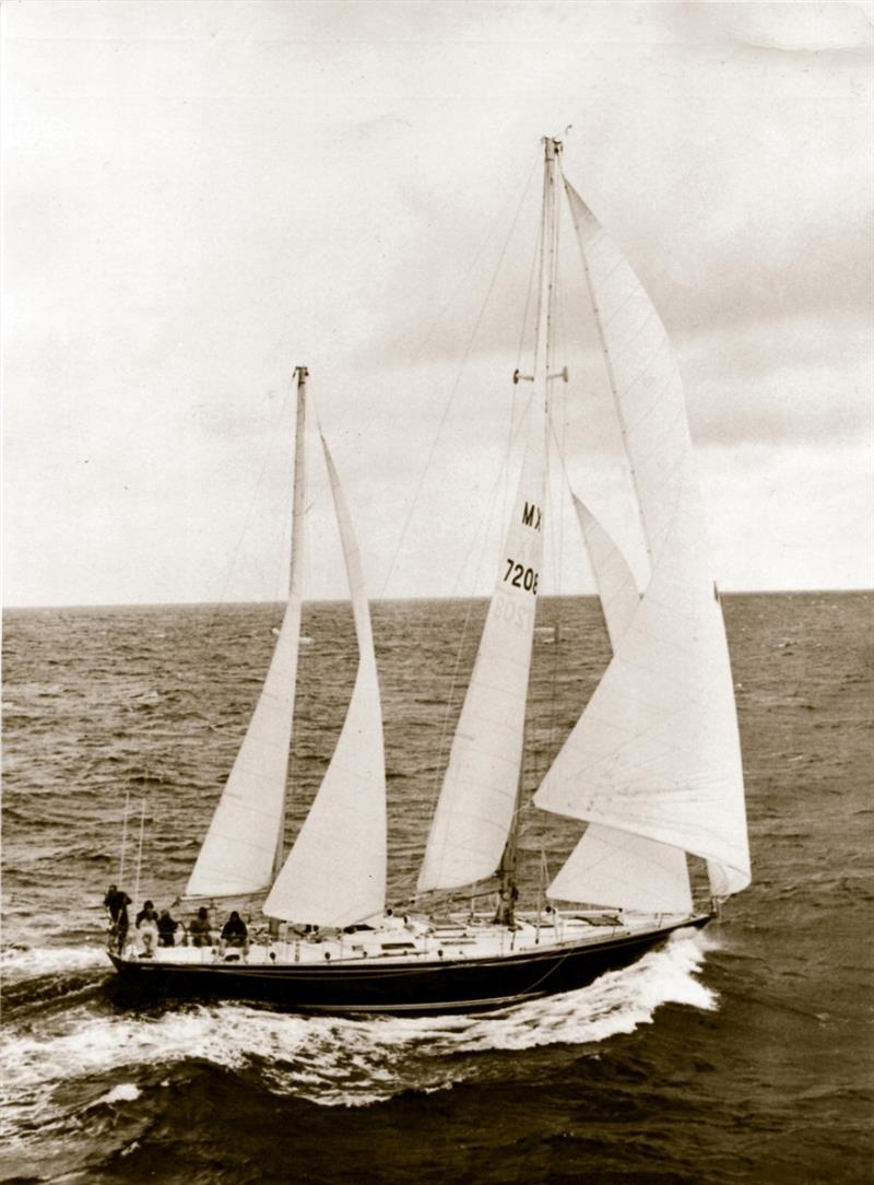 1974: 'Sayula II' skippered by Ramon Carlin, returning to Portsmouth to win the first Whitbread Round the World Yacht Race photo copyright PPL taken at  and featuring the Golden Globe Race class