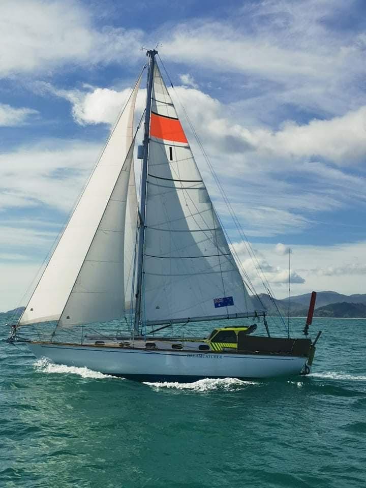 A refitted Dreamcatcher sea-trialing  ahead of the Golden Globe Race photo copyright Michael Davey taken at  and featuring the Golden Globe Race class