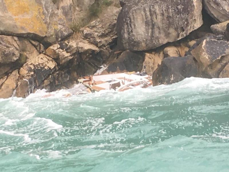 Dreamcatcher broke up the two days after running ashore photo copyright Michael Davey taken at  and featuring the Golden Globe Race class