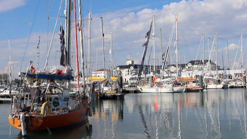 Coconut, joining the fleet moored down the Golden Globe Race Village nearing completion for August 20th opening photo copyright GGR2022 / Nora Havel taken at  and featuring the Golden Globe Race class