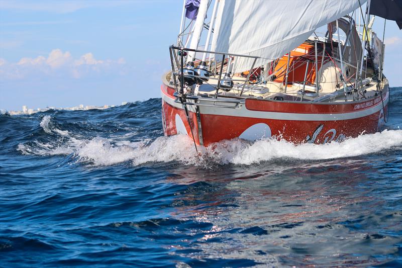 Ian Herbert Jones is facing light winds and failing mainsail cars but remains in good spirit and determined photo copyright Nora Havel/GGR2022 taken at  and featuring the Golden Globe Race class