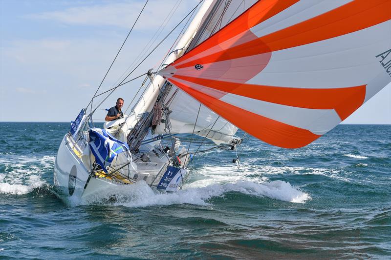 Tapio has been sailing hard since day one, and his easterly position means he snapped first place from Simon this week! photo copyright Christophe Favreau / PPL / GGR taken at  and featuring the Golden Globe Race class