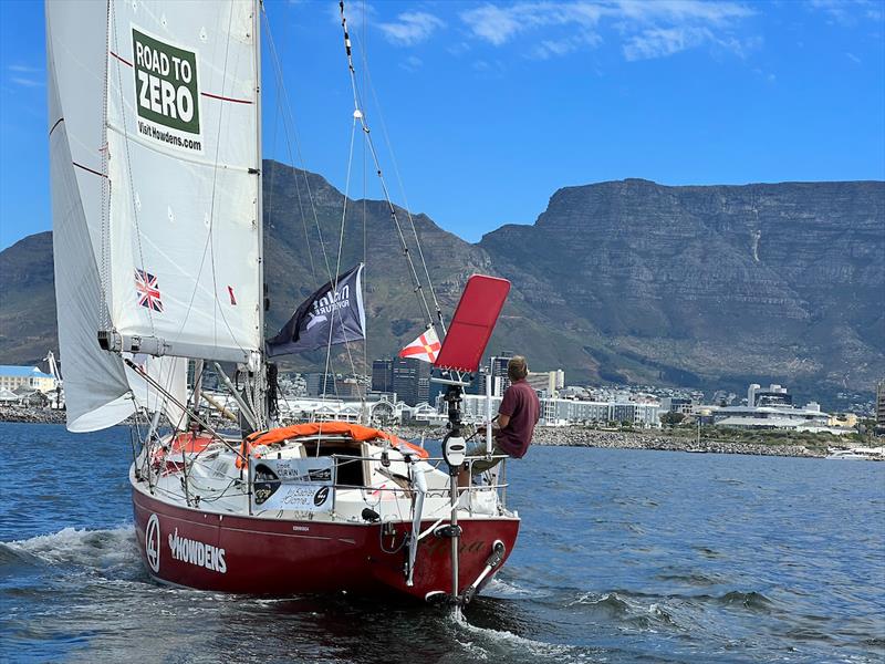 Simon Curwen (UK) on Clara / Howdens was first to the Cape Town Photo Gate, which he crossed at on Sunday 6th of November photo copyright Aïda Valceanu / GGR2022 taken at  and featuring the Golden Globe Race class