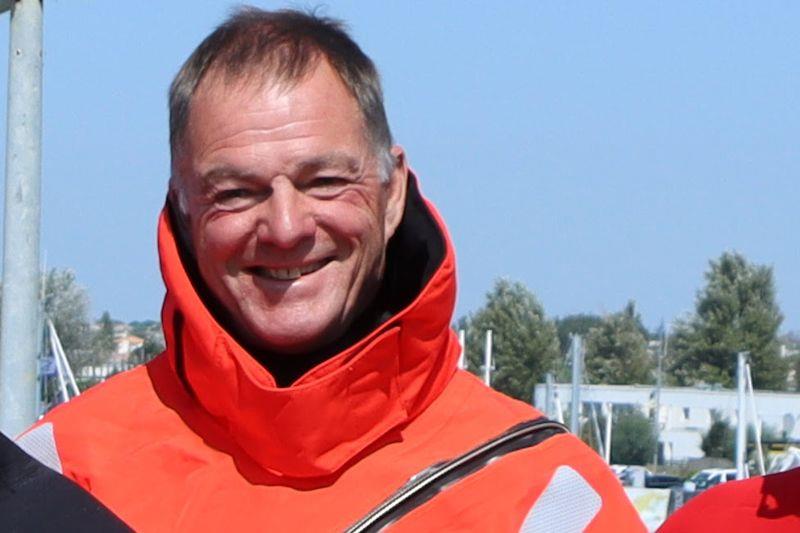 Tapio Lehtinen in his survival suit - Every Golden Globe Race entrant has to put on their suit in training before the race photo copyright Nora Havel / GGR taken at  and featuring the Golden Globe Race class