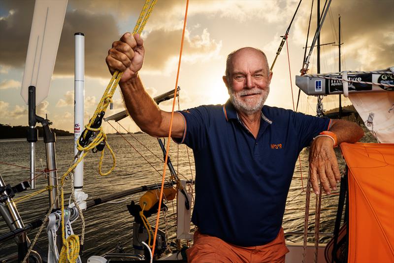 Don McIntyre onboard his 19ft Class Globe 5.80 MINI `Trekka` in Antigua, after the 3500NM solo race GLOBE580TRANSAT.COM. In Dec 2021 photo copyright Jan Kasl taken at  and featuring the Golden Globe Race class