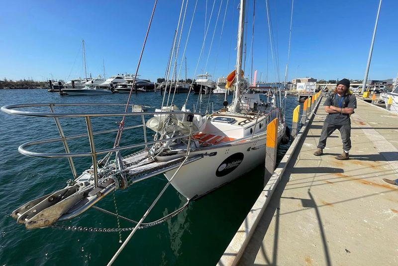 It's the end of the race for Elliott Smith, but what a life adventure for the young American - Golden Globe Race (January 2023) - photo © Craig Evans / Fremantle Sailing Club