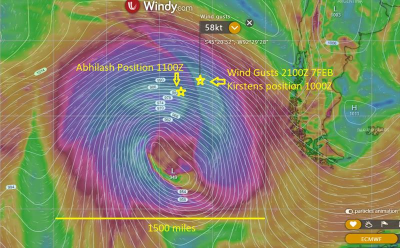 Large storm is pounding Abhilash and Kirsten right now 1100 miles NW of Cape Horn photo copyright GGR taken at  and featuring the Golden Globe Race class