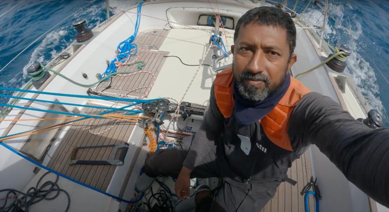 #GGR2022 Abhilash Tomy (India) – Rustler 36 ” BAYANAT”: Half Aviator, half McGiver, the 100% sailing adventurer has proved resilient and resourceful - photo © Abhilash Tomy /GGR2022
