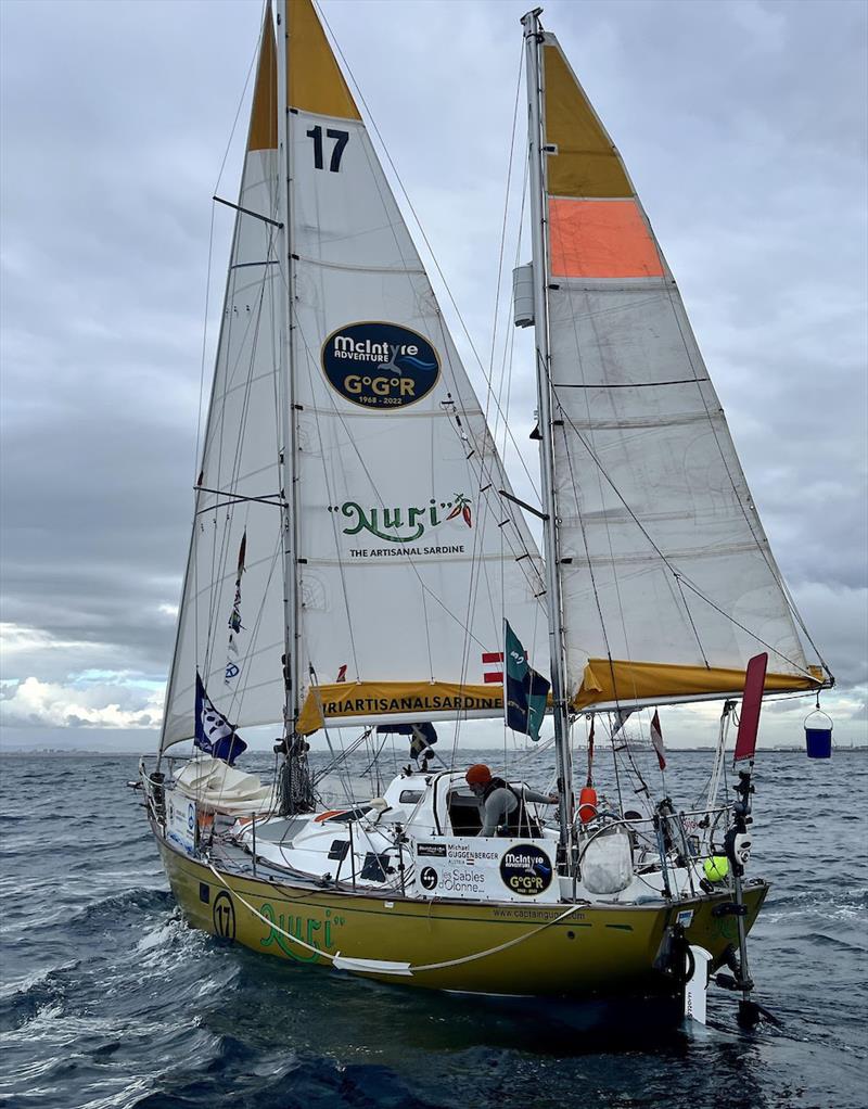 It was a spicy Sunday breakfast for the fans of Captain Gugg and Nuri Sardines with all eating chilli sardines with Michael to celebrate photo copyright Aïda Valceanu taken at  and featuring the Golden Globe Race class