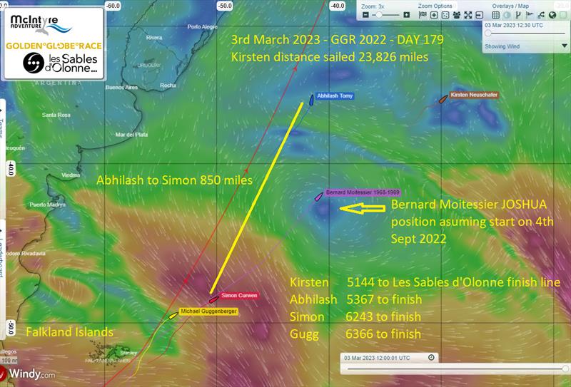 DAY179: Kirsten and Abhilash fighting for Golden Globe lead and two new Cape Horners! photo copyright GGR2022 taken at  and featuring the Golden Globe Race class
