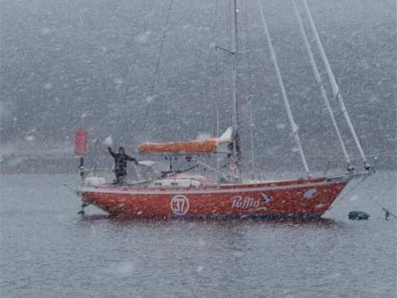 Ian got a chilly outing from Picton Island but certainly enjoyed Mark and Caroline's company photo copyright Jonathan Adventure Sailing taken at  and featuring the Golden Globe Race class