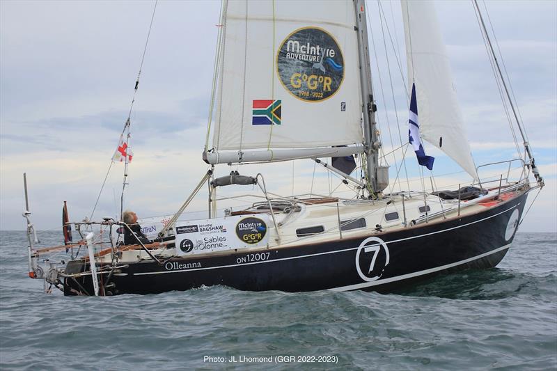 277 days #GGR2022 last Chichester Jeremy OLLEANNA crossing Les Sables d'Olonne finishline photo copyright Jean-Luc Lhomond taken at  and featuring the Golden Globe Race class