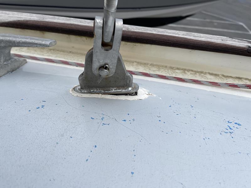 Chainplate damage aboard CLARA, Erden Eruç's Biscay 36 - photo © Erden Eruç Collection
