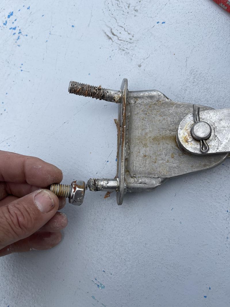 Chainplate damage aboard CLARA, Erden Eruç's Biscay 36 - photo © Erden Eruç Collection