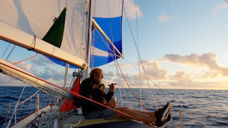 Guy deBoer enjoys a quiet sunset during the 2022 Golden Globe Race - photo © Guy deBoer Collection