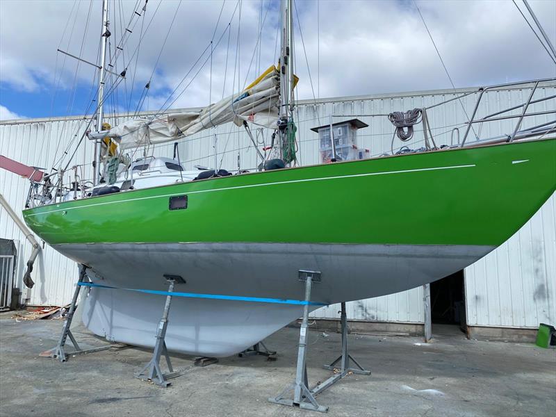 GGR recycled boats? This veteran yacht is preparing to compete in the Golden Globe Race for the third time. Can you recognise her? - photo © Louis Kerdelhué