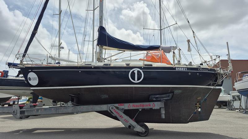Isa Rosli's OE 32, Olleanna, during extended refit. Unexpected deck problems required substantially more work than anticipated, delaying completion of Isa's qualifying miles, putting him on course to miss 10 August arrival deadline in Les Sables-d'Olonne - photo © Isa Rosil / GGR2026