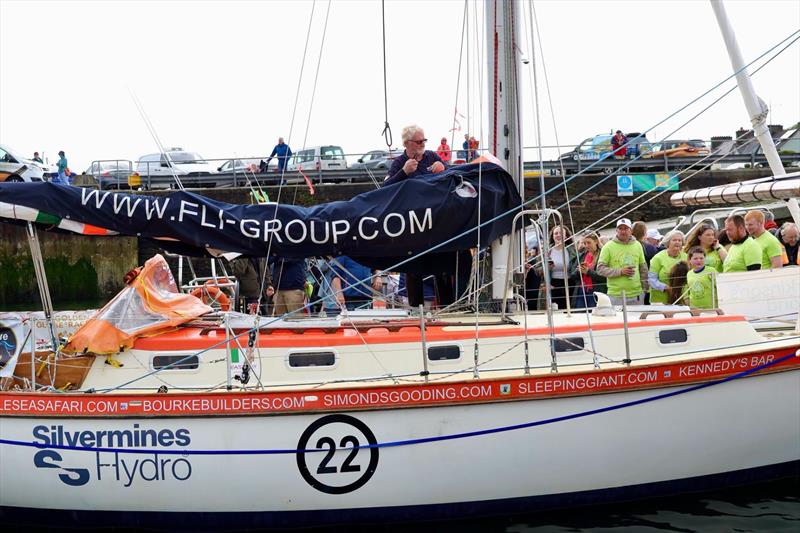 Irish skipper Pat Lawless departed Dingle on Monday aboard his Saltram Saga 36, Silvermines Hydro, cheered on by a large crowd of supporters - photo © Paul Fitz
