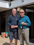 Barry Southam receives 3rd place award for himself and Colin Rainback during the GP14 Bell Trophy Weekend at Poole Yacht Club © Barry & Sue Southam
