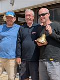 Paul Trubridge and Matt Hall receiving the Bell Trophy from James during the GP14 Bell Trophy Weekend at Poole Yacht Club © Barry & Sue Southam