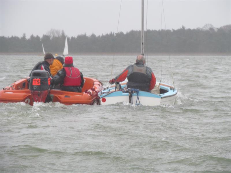 Recovering the GP14 in the Mad March Pursuit at Hollowell photo copyright Robin Buxton taken at Hollowell Sailing Club and featuring the GP14 class