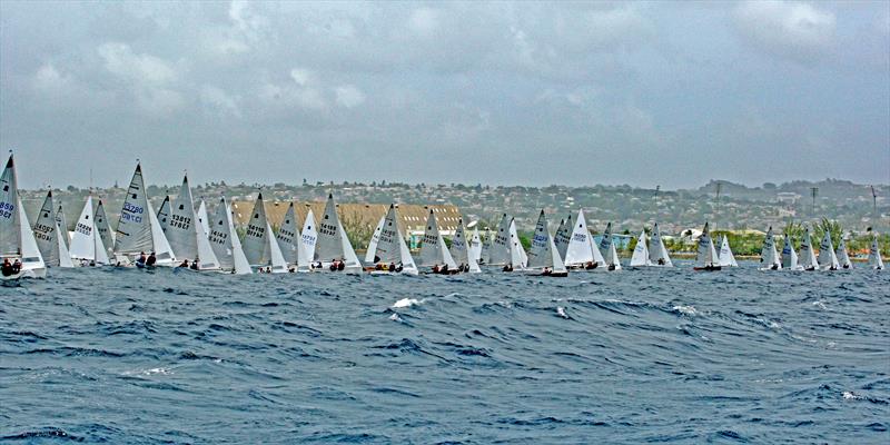 Race 5 on day 4 of the GP14 World Championships in Barbados photo copyright Peter Marshall taken at Barbados Yacht Club and featuring the GP14 class