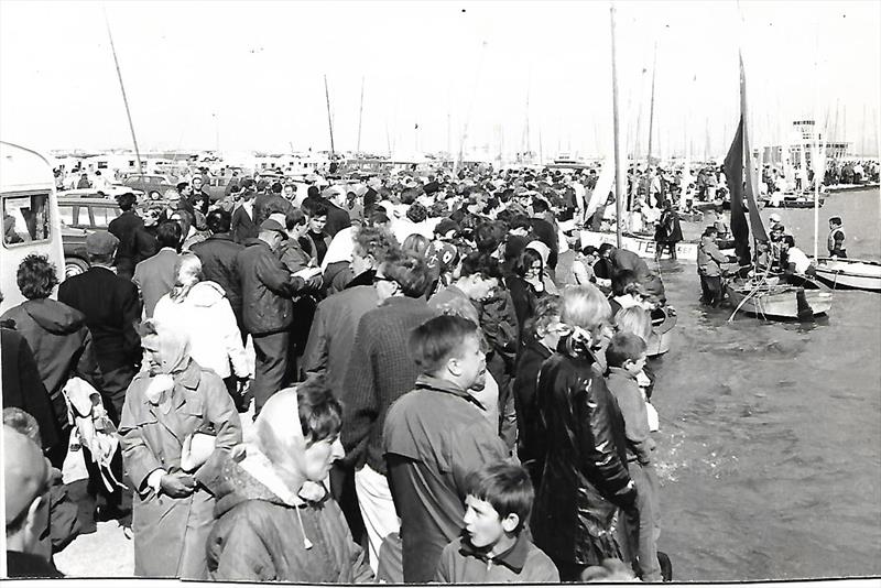 At the West Lancs 24 Hour Race finish in 1968 photo copyright WLYC taken at West Lancashire Yacht Club and featuring the GP14 class