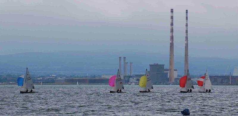 Pigeon House Chimneys form a backdrop to the GP14 Leinster Championship at Sutton Dinghy Club, Dublin Bay photo copyright Andy Johnston taken at Sutton Dinghy Club and featuring the GP14 class