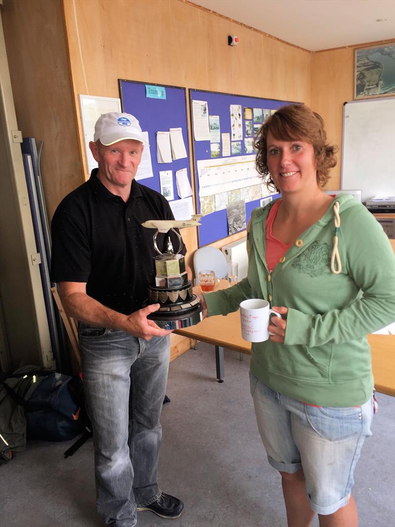 Frank Nickless & Michelle Evans win the GP14 Victor Trophy at Welsh Harp photo copyright Maciej Matyjaszczu taken at Welsh Harp Sailing Club and featuring the GP14 class