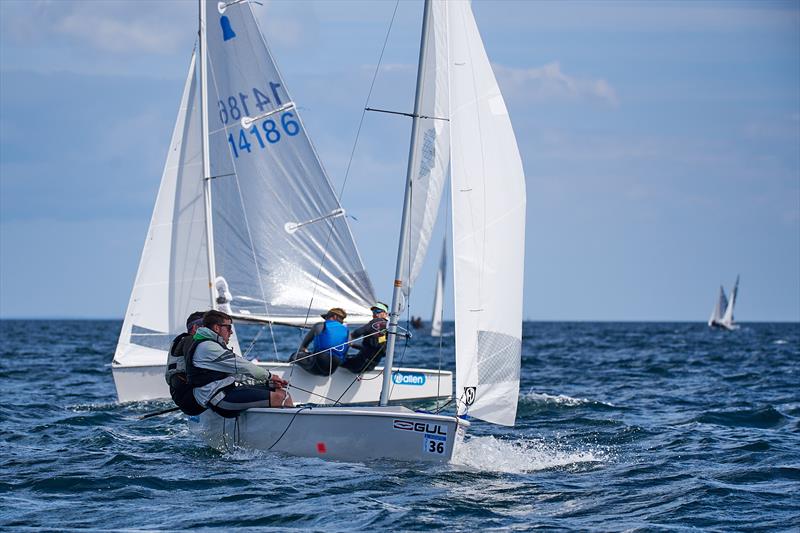 Sixth overall Sam Watson and Ben Swainson during the GP14 Nationals at Looe photo copyright Richard Craig / www.SailPics.co.uk taken at Looe Sailing Club and featuring the GP14 class