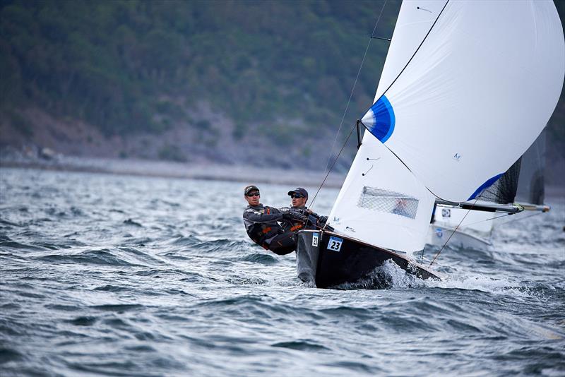 GP14 Super 8 Third overall Gingerboats Andy Smith and Phil Hodgkins photo copyright Richard Craig / www.SailPics.co.uk taken at Looe Sailing Club and featuring the GP14 class