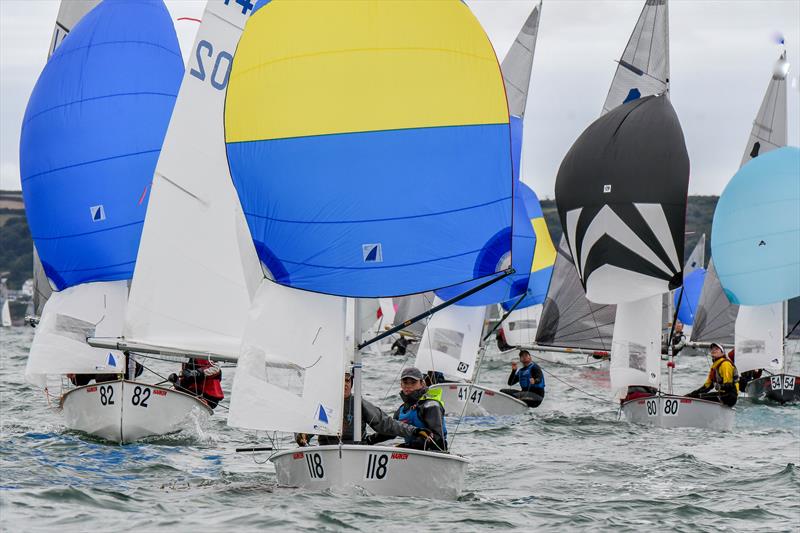 Silver fleet leaders on day 2 of the Gul GP14 Worlds at Mount's Bay photo copyright Lee Whitehead / www.photolounge.co.uk taken at  and featuring the GP14 class