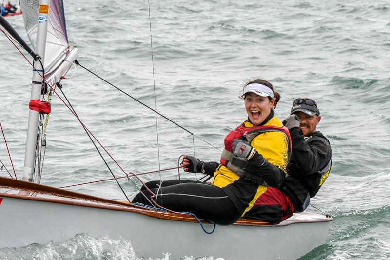 Sarah Davies and Justin Smith enjoying the choppy conditions on day 2 of the Gul GP14 Worlds at Mount's Bay - photo © Lee Whitehead / www.photolounge.co.uk