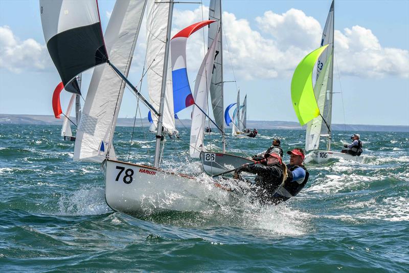 Colin Midgley and Georgia Knowles on day 3 of the Gul GP14 Worlds at Mount's Bay - photo © Lee Whitehead / www.photolounge.co.uk