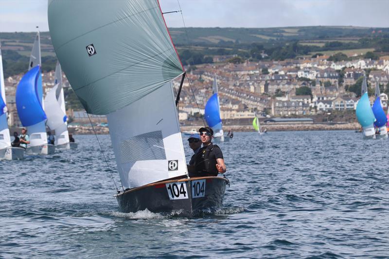 Mike and Chris going downwind during the Gul GP14 Worlds at Mount's Bay photo copyright Beth Tate taken at  and featuring the GP14 class