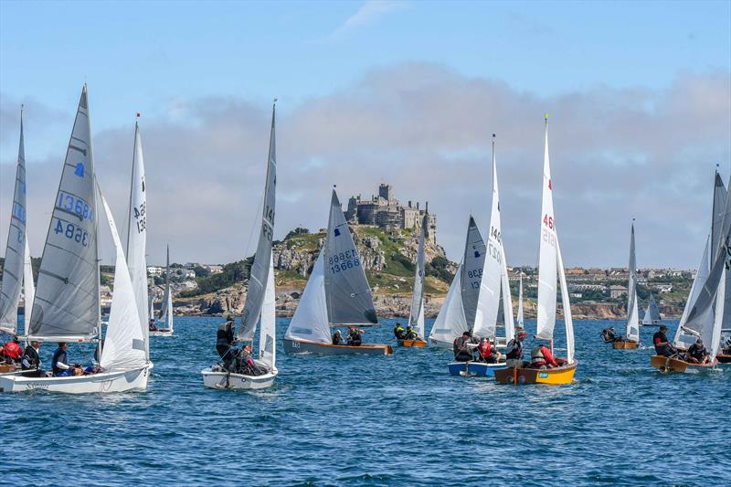 Sailing with the mount in the background during the Gul GP14 Worlds at Mount's Bay photo copyright Lee Whitehead / www.photolounge.co.uk taken at  and featuring the GP14 class