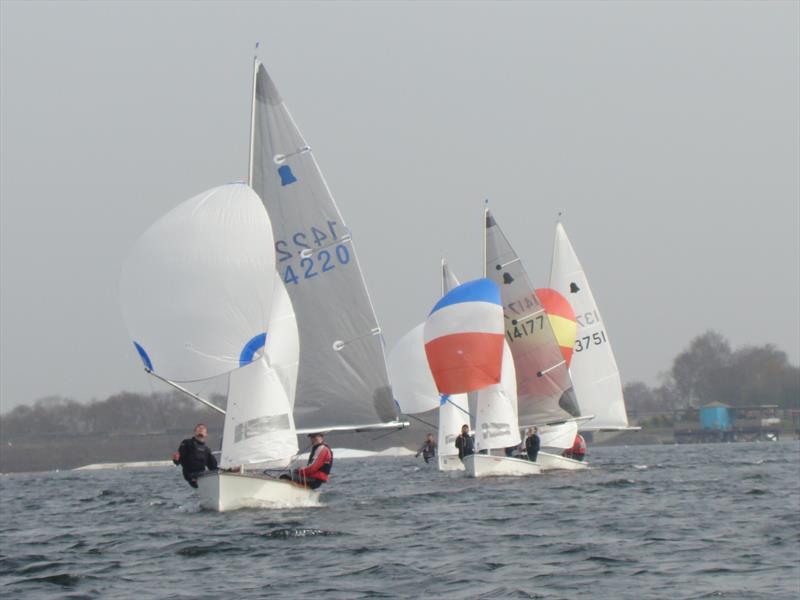 GP14 Midland Bell at Chase: Graham and Ben leading the fleet photo copyright Greg Cornes taken at Chase Sailing Club and featuring the GP14 class