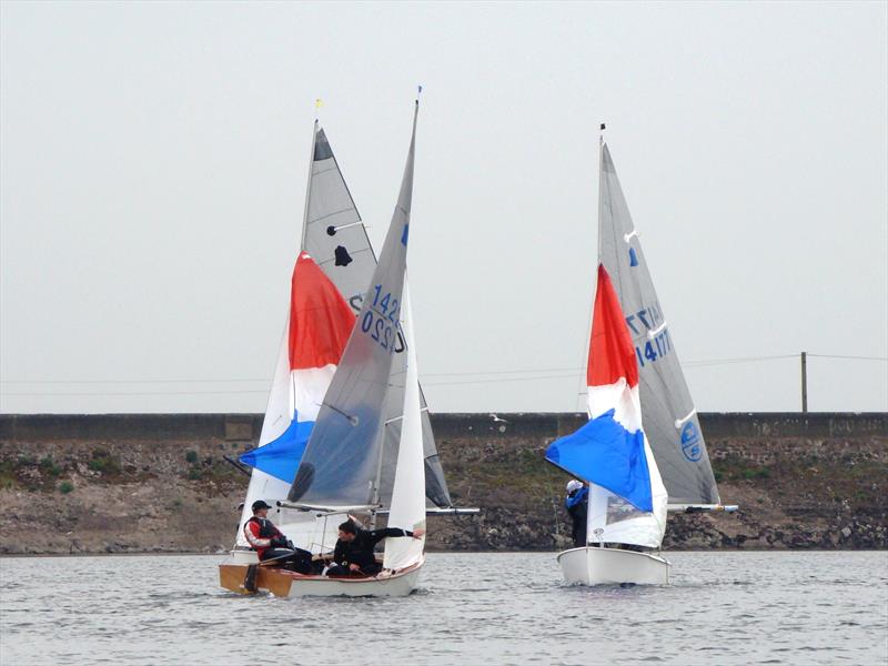 GP14 Midland Bell at Chase: Instones and Pete Jacques first round windward with Flynn and Pickering in pursuit - photo © Greg Cornes