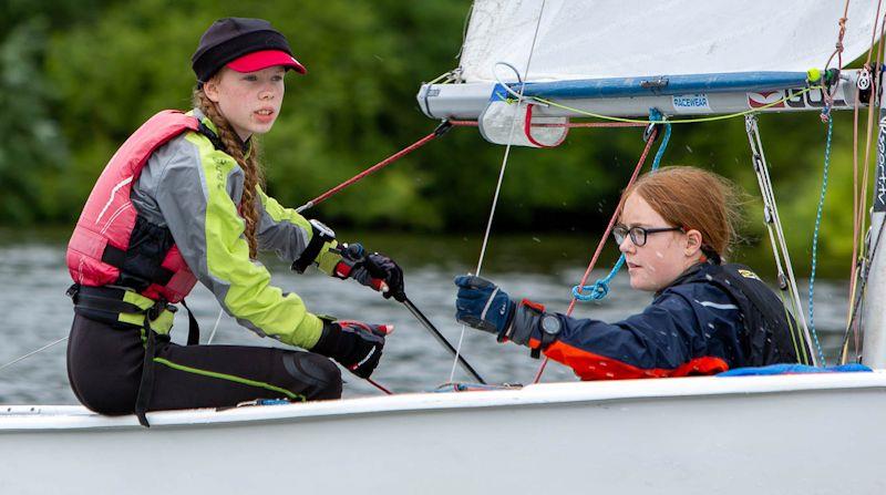 First females, Roseanna Joyce and Sian Baird - GP14 Youth Championships at Budworth photo copyright Ed Washington taken at Budworth Sailing Club and featuring the GP14 class