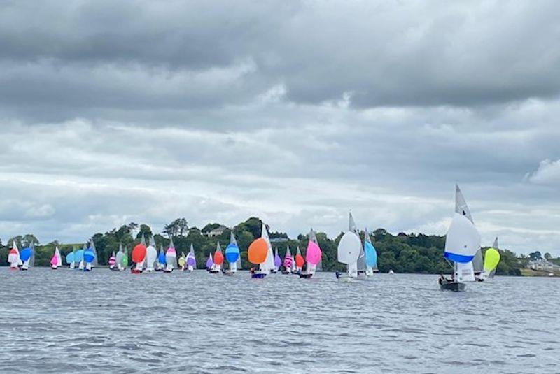 Ger Owens and Brendan Brogan leading race 7 - GP14 Championship of Ireland 2021 at Lough Erne photo copyright Mark De Fleury taken at Lough Erne Yacht Club and featuring the GP14 class