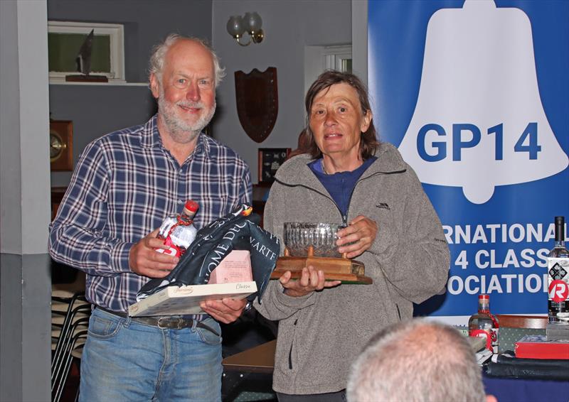 Grand Master Sharon Freeland crewed by husband Paul in the GP14 Inland Championship & Masters Championship at Bala photo copyright John Hunter taken at Bala Sailing Club and featuring the GP14 class