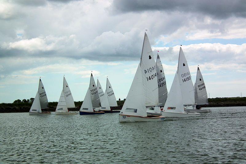Start of race 1 at the GP14 Southern Area Championships at Maylandsea Bay photo copyright Neil Raven taken at Maylandsea Bay Sailing Club and featuring the GP14 class