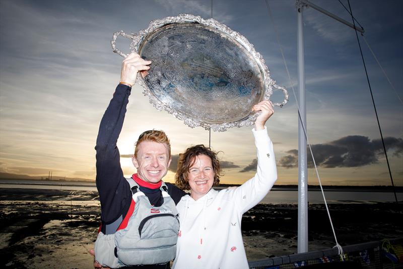 Ger Owens and Melanie Morris win the 75th Irish Sailing Champions' Cup  photo copyright David Branigan / Oceansport taken at Sutton Dinghy Club and featuring the GP14 class