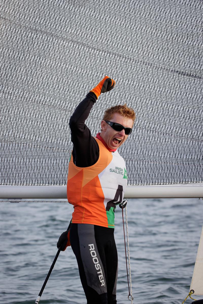 Ger Owens wins the 75th Irish Sailing Champions' Cup  photo copyright David Branigan / Oceansport taken at Sutton Dinghy Club and featuring the GP14 class