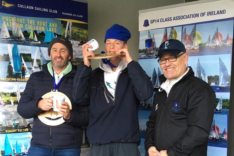 Bronze Fleet winners, Denis Cully and Ossian Geraghty - Irish GP14 Munster Championship at Cullaun photo copyright Pat Biesty taken at Cullaun Sailing Club and featuring the GP14 class